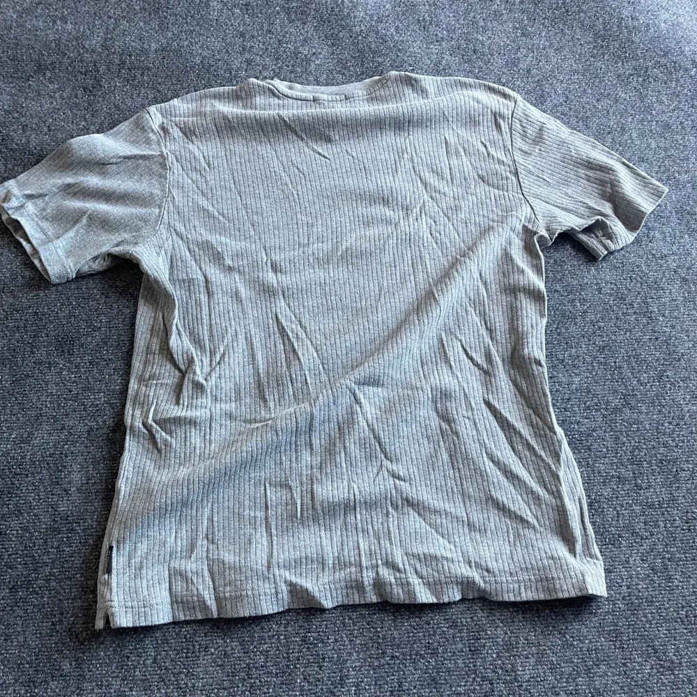 Alfani Mens Grey Ribbed V-Neck T-Shirt Short Sleeve 100% Cotton Size L WPL‎ 8046